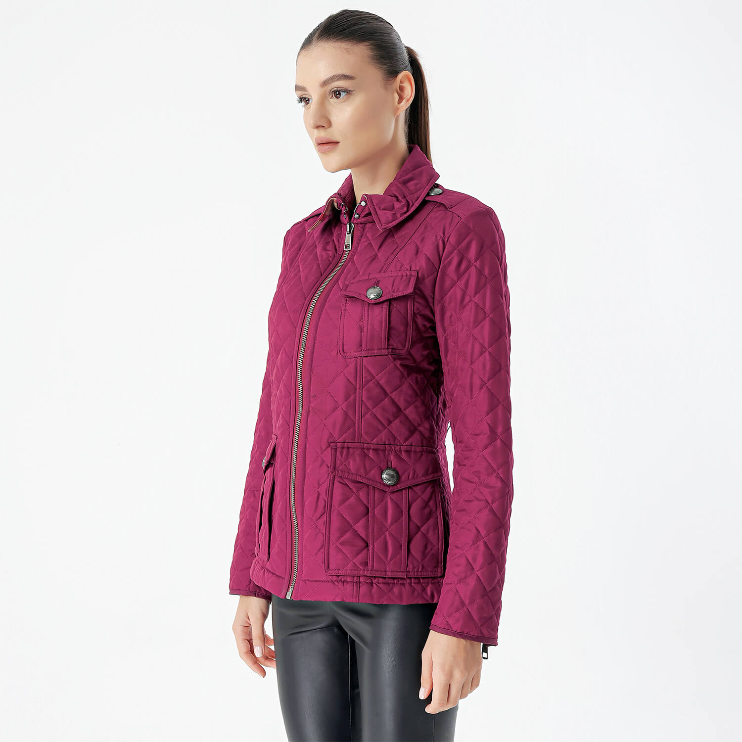 Givenchy - Bordeaux Quilted Diamond Jacket